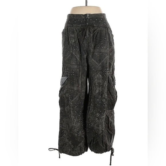 Free People Fly Away Studded Parachute Pants - Size 8 - Picture 2 of 5